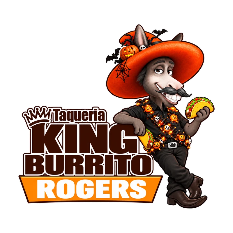 King Burrito Halloween mascot logo
